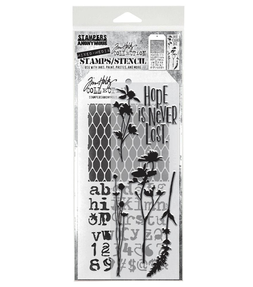 Tim Holtz Mixed media #21 Stamp/Stencil