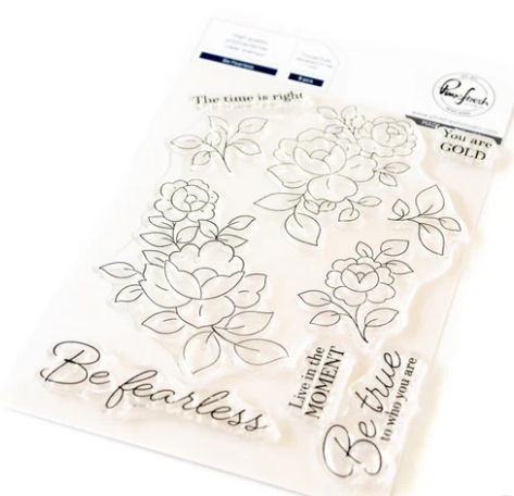 Pinkfresh Be Fearless Stencil/Press Plate & Stamp