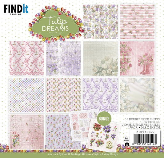 Find It Trading Tulip Dreams 8x8 Paper Pack