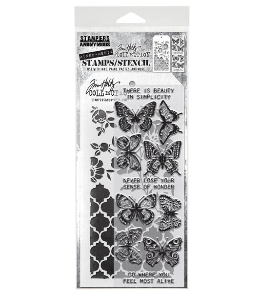 Tim Holtz Mixed Media #44 Stamp & Stencil