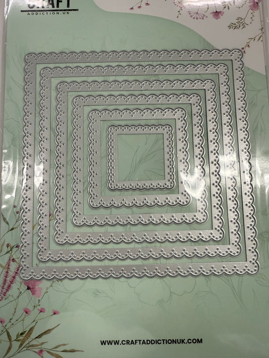 Square Fancy Scallop Die
