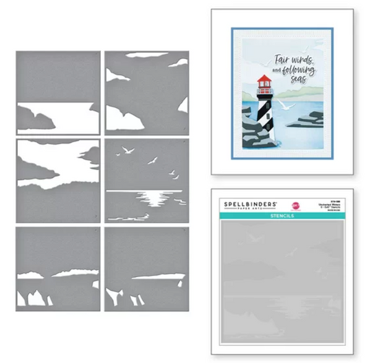 Spellbinders Uncharted Waters 6x6 Stencils